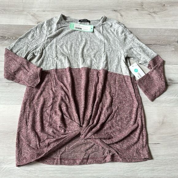 PINK CLOVER Denver Front Twist Brushed Knit Top Dark Pink XS Stitch Fix NWT - Picture 2 of 4